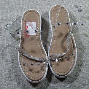 Olivia & Kate Clear Beaded Sandals